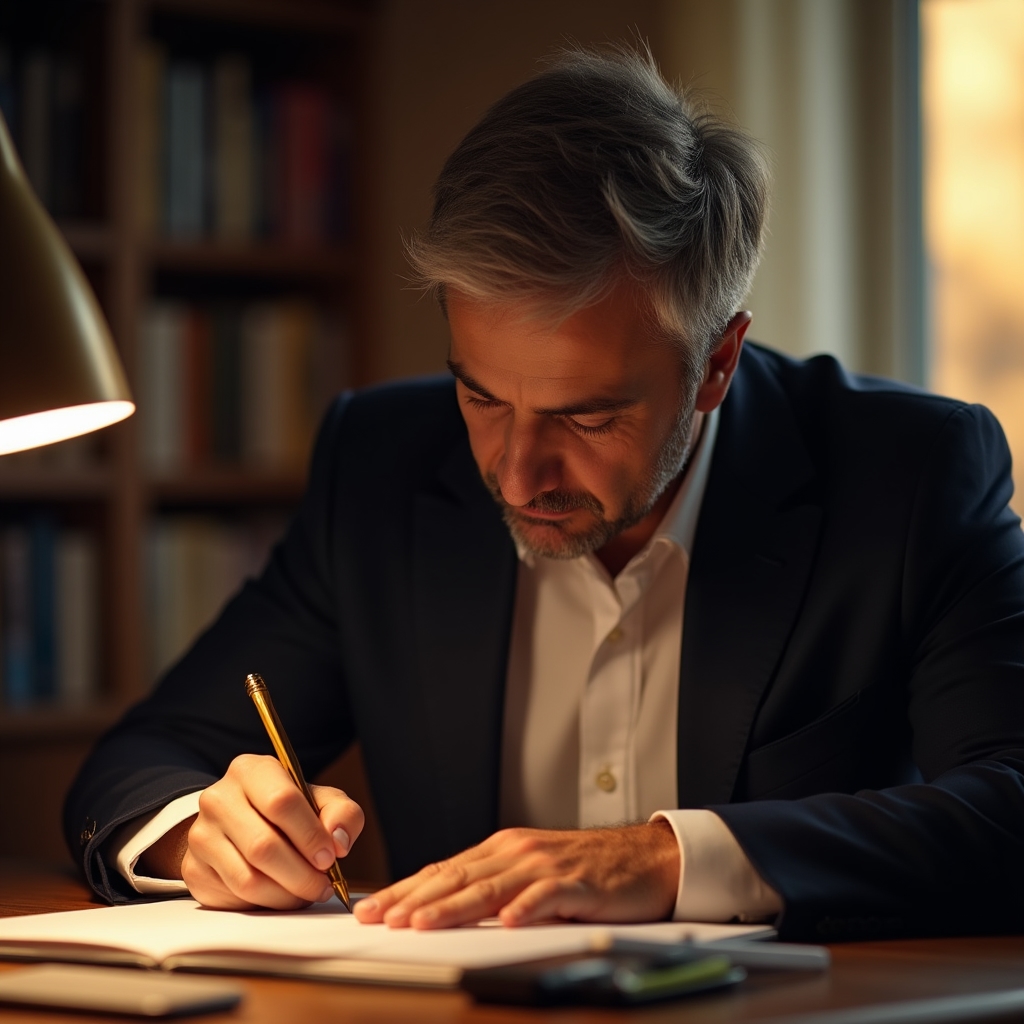Soustředěný podnikatel pracující na svém projektu v útulné kanceláři